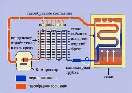 Layout de geladeira de compressão