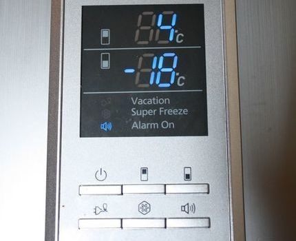 Indicador de temperatura da geladeira