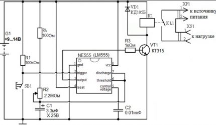 Med hjälp av NE555 Chip