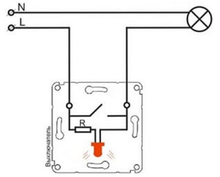 LED-switchanslutningsdiagram