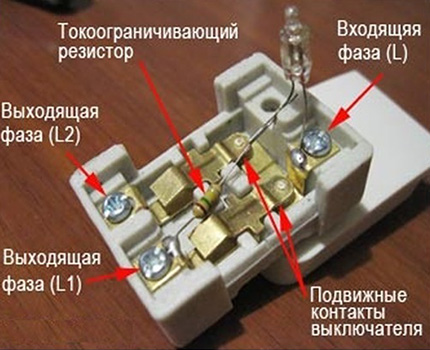 แผนภาพวงจรของสวิตช์ LED