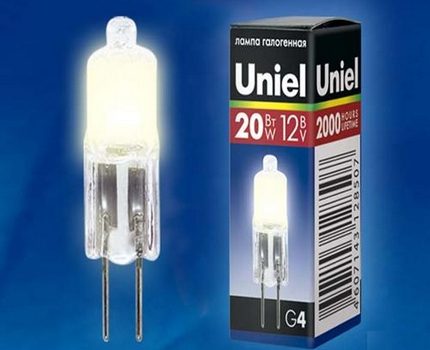 Halogen capsule lamps