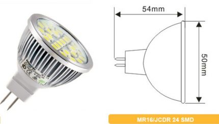 Pangkalahatang mga sukat ng LED lamp