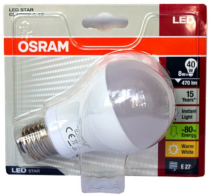 Osram E27 típusú LED-es lámpa