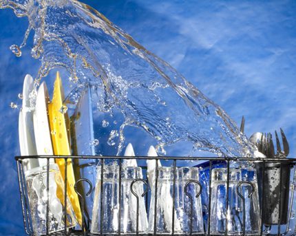 Water inside the dishwasher