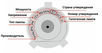 Sample marking on the base