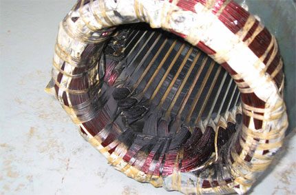 Burned motor winding