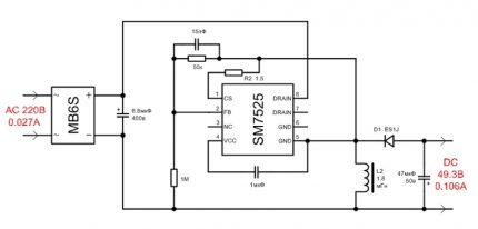 Schéma ovladače lampy BBK P653F