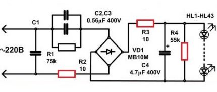 LED-lampe driver skjematisk