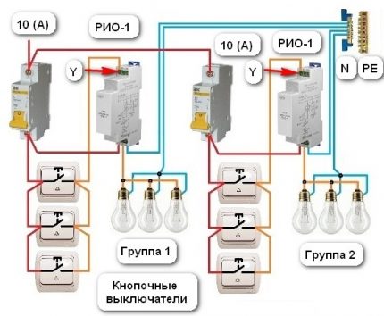 Схема за управление на осветителните групи