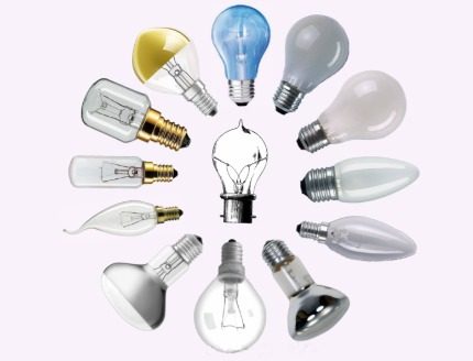 Assortment of incandescent lamps