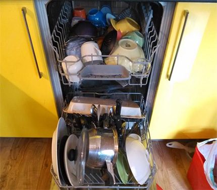 Loaded dishwasher