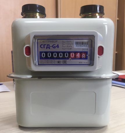 Compteur de gaz vertical