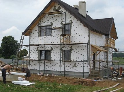 Externe isolatie van het huis