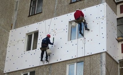 Isolering av väggar utanför