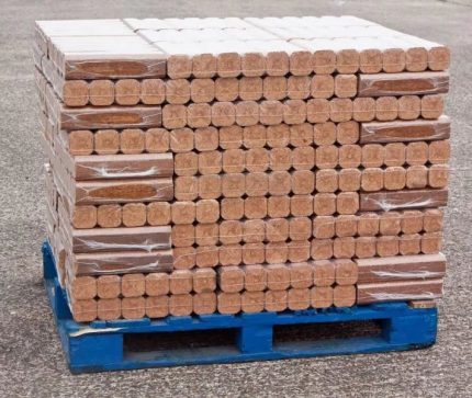 Pallet of fuel briquettes