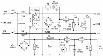 Schema stabilisatieapparaat