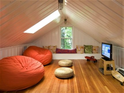 Room in the insulated attic