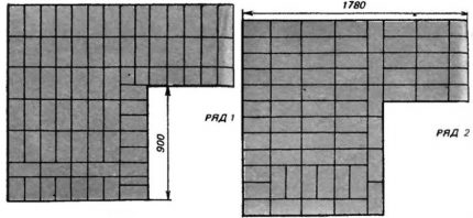 1st and 2nd row of the order of the Russian stove