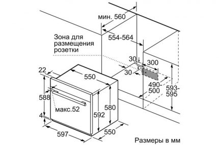 Инсталационен чертеж на газова фурна