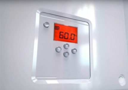 Gas boiler electronic display