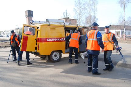 Gas service workers