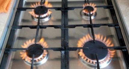 Gasflamme mit Luft vermischt