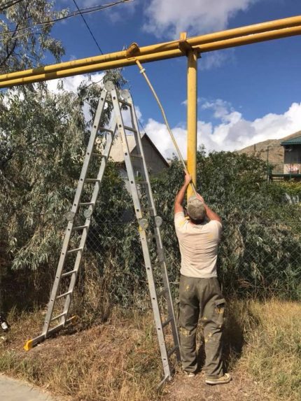 Pintura de tubería de gas del sector privado