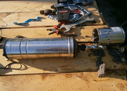 Disassembled submersible pump