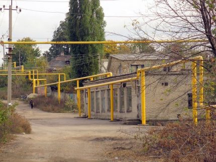 Gasleitung auf der Straße