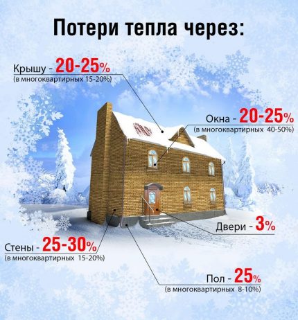 Map of heat loss in a private house