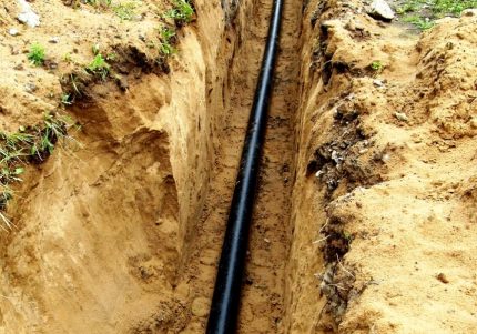 Gas pipe trench