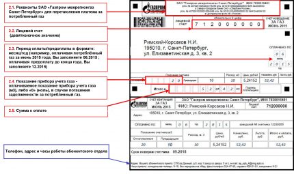 Gas receipt