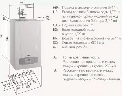 Schema de cabluri pentru instalarea unui cazan cu condensare