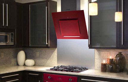 Flat hanging kitchen hood