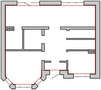 Schema för ett privat hus för beräkning av värmeförlust