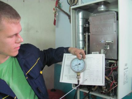 Checking the technical condition of the gas boiler