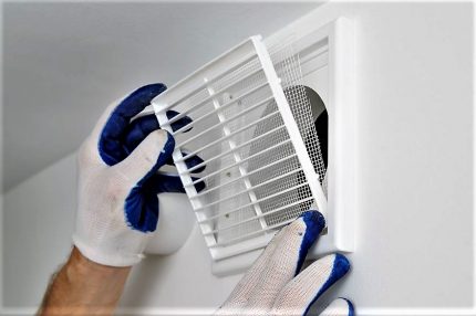 Instalação da grelha de ventilação