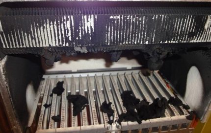 Soot on a heat exchanger