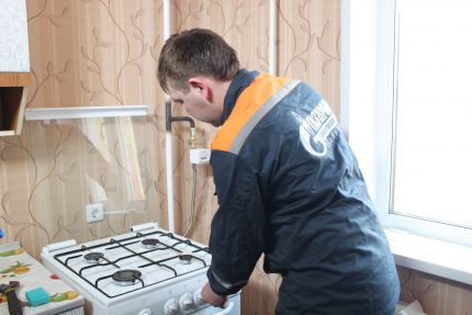 Installation des Gasherds