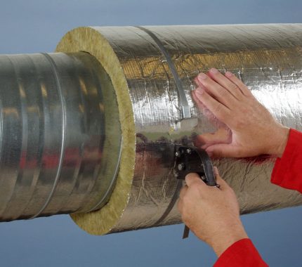 Fixing insulation with clamps