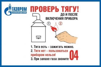 Gas boiler draft reminder poster