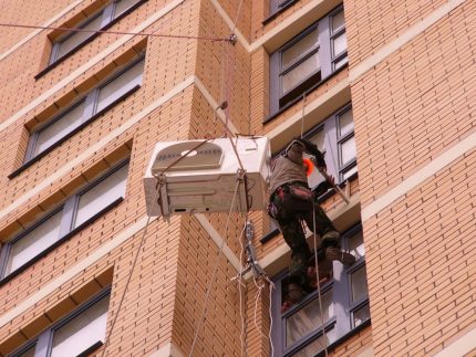 Installation d'un climatiseur extérieur