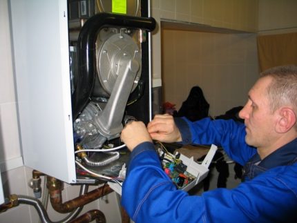 Repair gas boiler