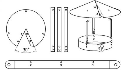 Schetsen van blanco's voor het maken van een schimmel voor ventilatie