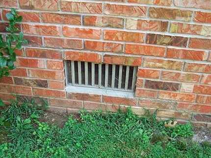 Rejilla en la ventana de ventilación.