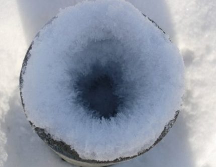 Hielo en la ventilación