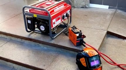 Connection of the welding machine to the generator