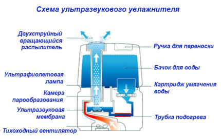 Ultraljudsfuktare schematisk