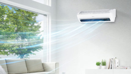 Air conditioner with open windows